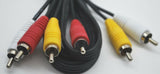 6 Ft RCA A/V COMPOSITE CableS DVD/VCR/SAT YELLO RED WHITE CONNECTORS